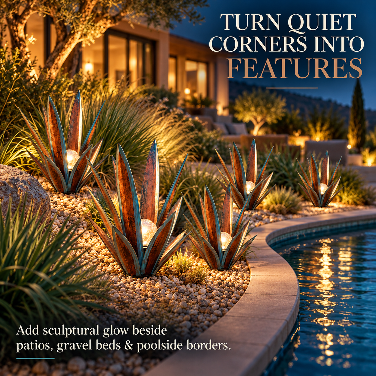 Glowing Solar Agave Garden Light