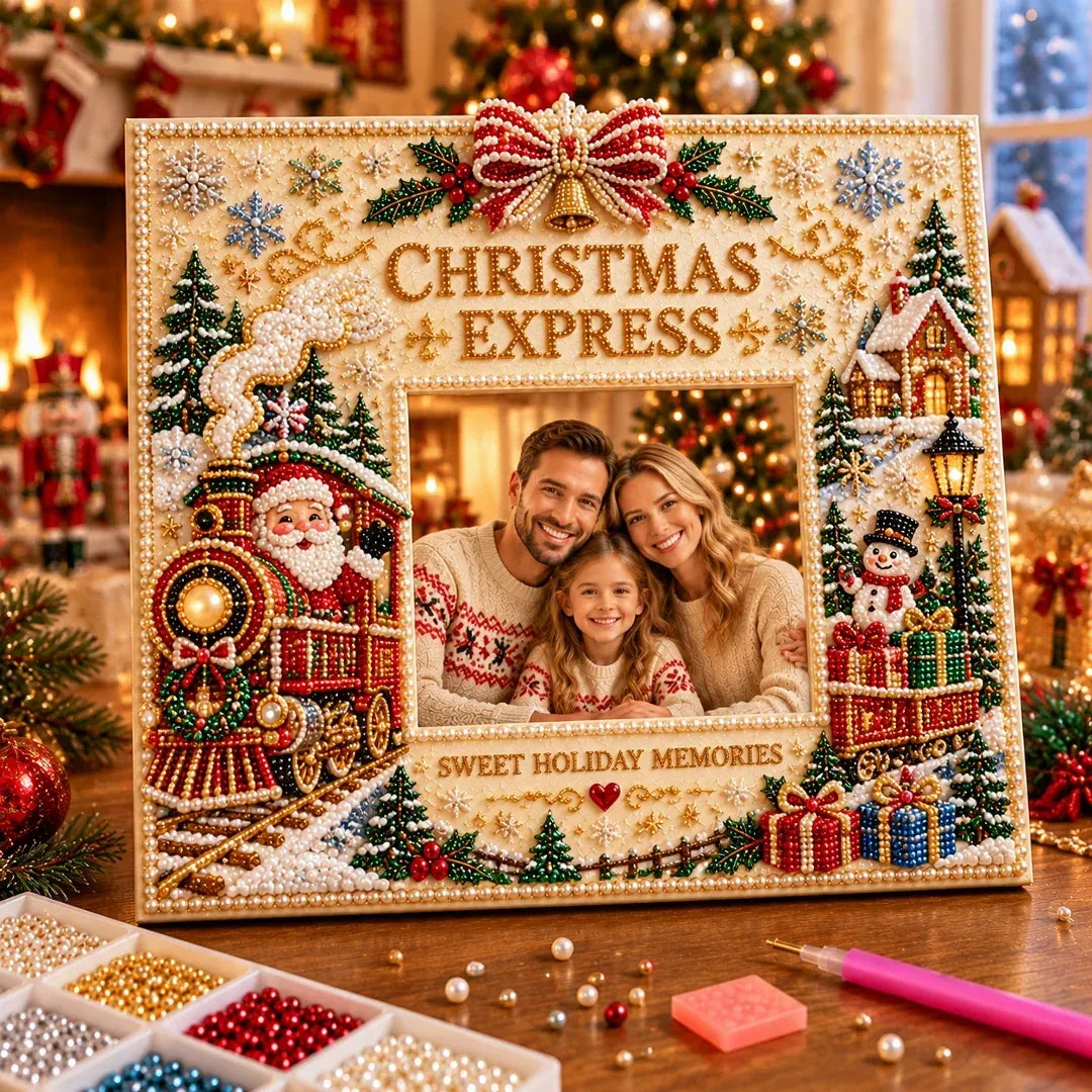 🎄 Christmas Memories, Made by You – DIY Pearl Photo Frame Kit