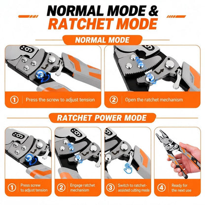 55-Steel Self-Locking Anti-Skid Ratchet Pliers | Heavy-Duty Wire Cutters & Holding Tool, Hands-Free Grip DIY Hardware for Automotive & Plumbing Projects 🔧⚙️