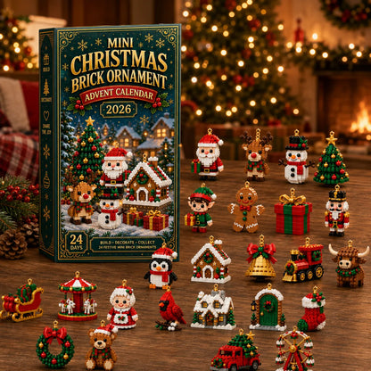 ⏳ Last Day 49% OFF – 🎄24-Day Mini Christmas Brick Ornament Advent Calendar | 24 Unique Buildable Holiday Ornaments to Create, Hang & Keep 🧱