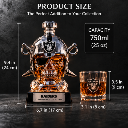 🏈 Skull Helmet Decanter - Sculpted Glassware & Home Bar Display 🏆