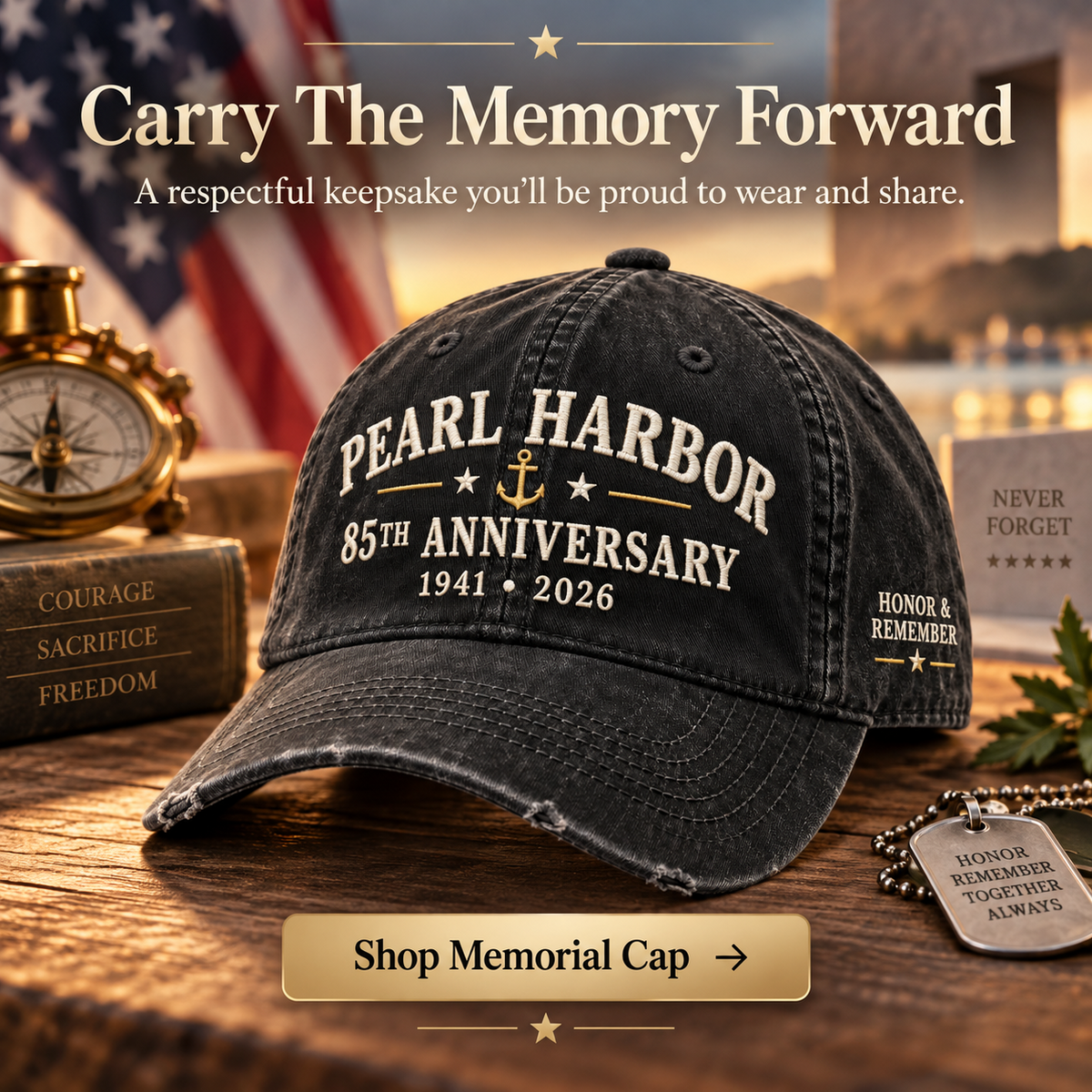 Pearl Harbor 85th Memorial Cap