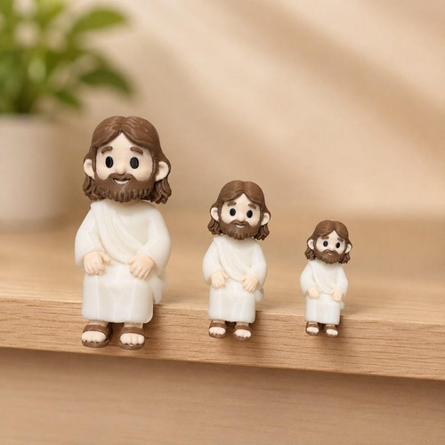 🙏 Sitting Mini Jesus – 3D Printed Faith Reminder Figurine(3pcs)