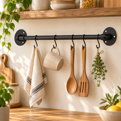 Wall Storage Organizer – Hanging Rail or Woven Basket