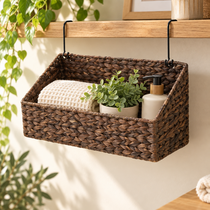 Wall Storage Organizer – Hanging Rail or Woven Basket