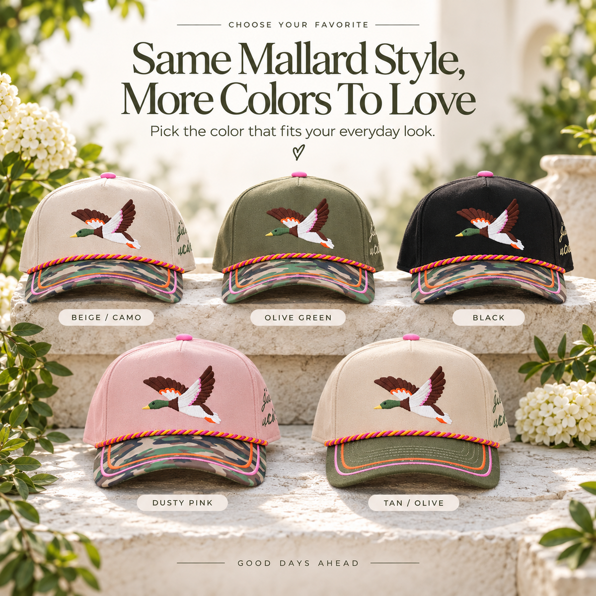 Mallard Embroidered Camo Cap – Outdoorsy Everyday Hat