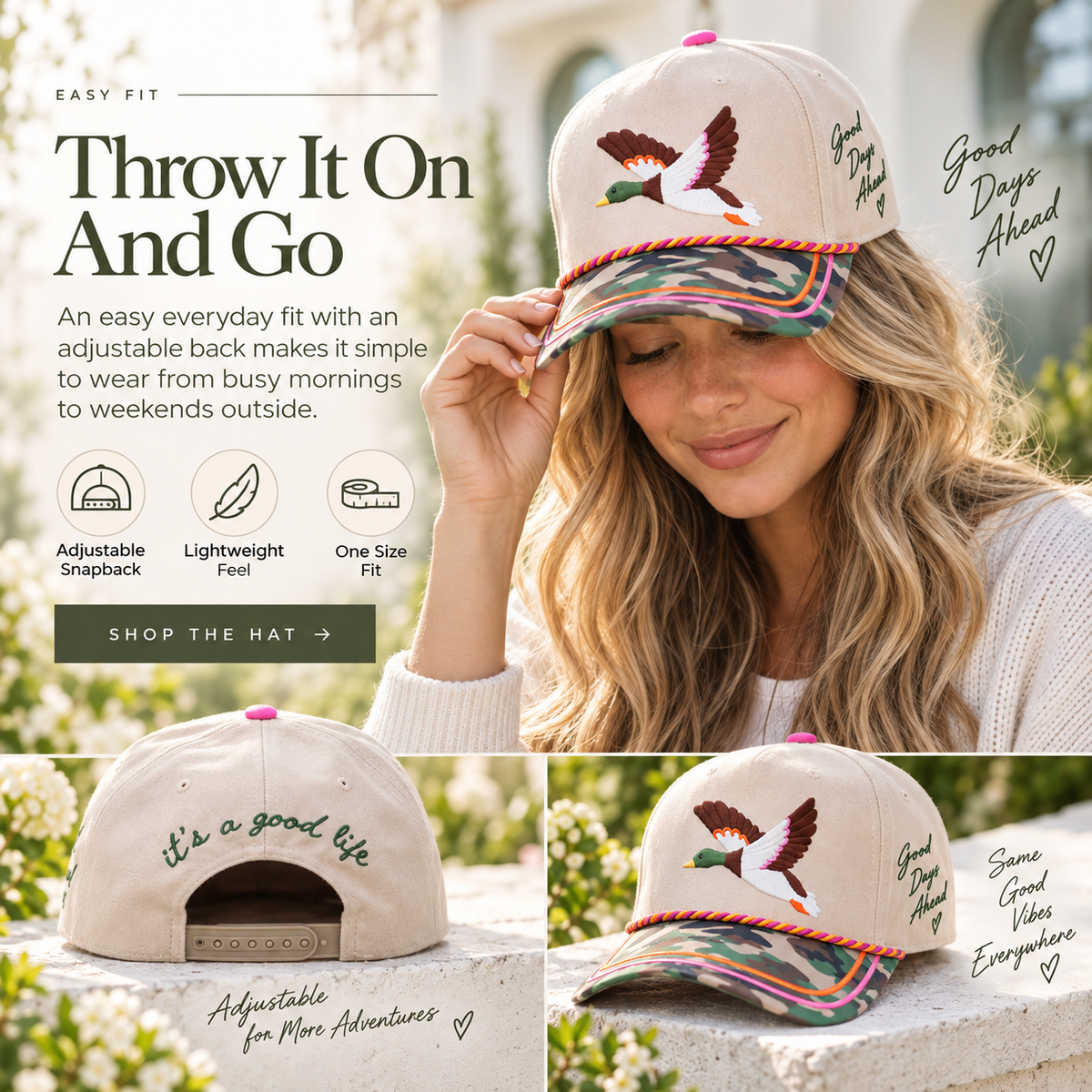 Mallard Embroidered Camo Cap – Outdoorsy Everyday Hat