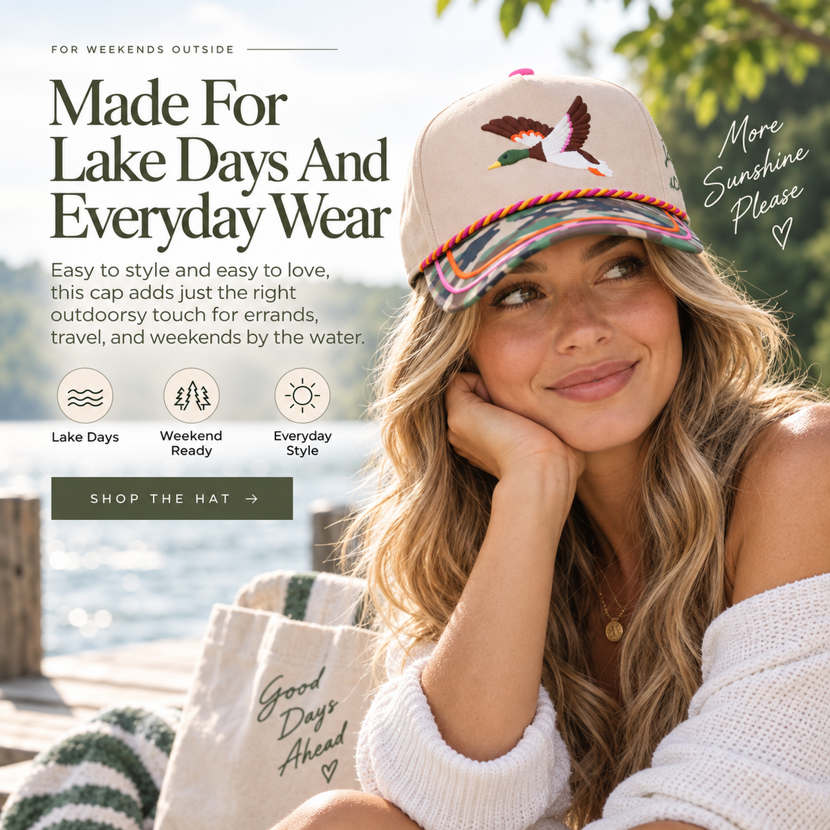Mallard Embroidered Camo Cap – Outdoorsy Everyday Hat