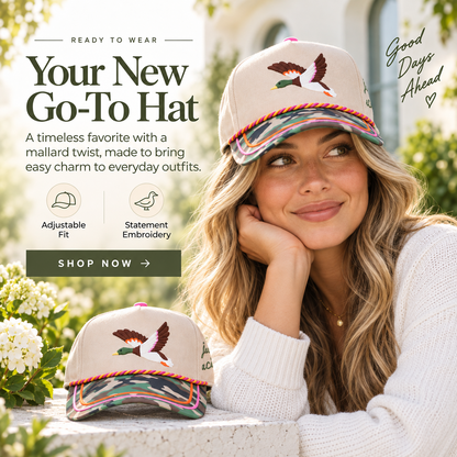 Mallard Embroidered Camo Cap – Outdoorsy Everyday Hat