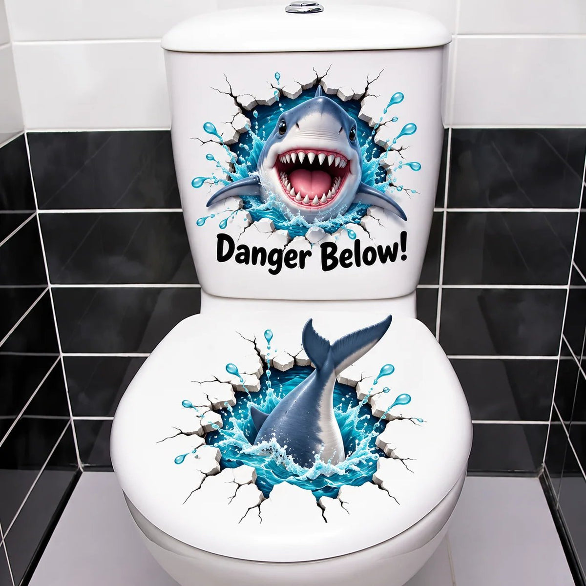 😂 Bathroom Buddies – Funny 3D Illusion Toilet Sticker Set | Removable 3D Illusion Stickers for Funny Bathroom Decor & Gag Gifts 🦝