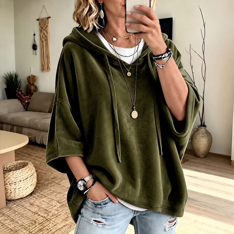 🧸✨ Women’s Oversized Velour Hoodie – Soft, Relaxed & Effortlessly Cozy