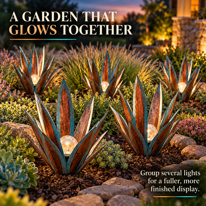 Glowing Solar Agave Garden Light