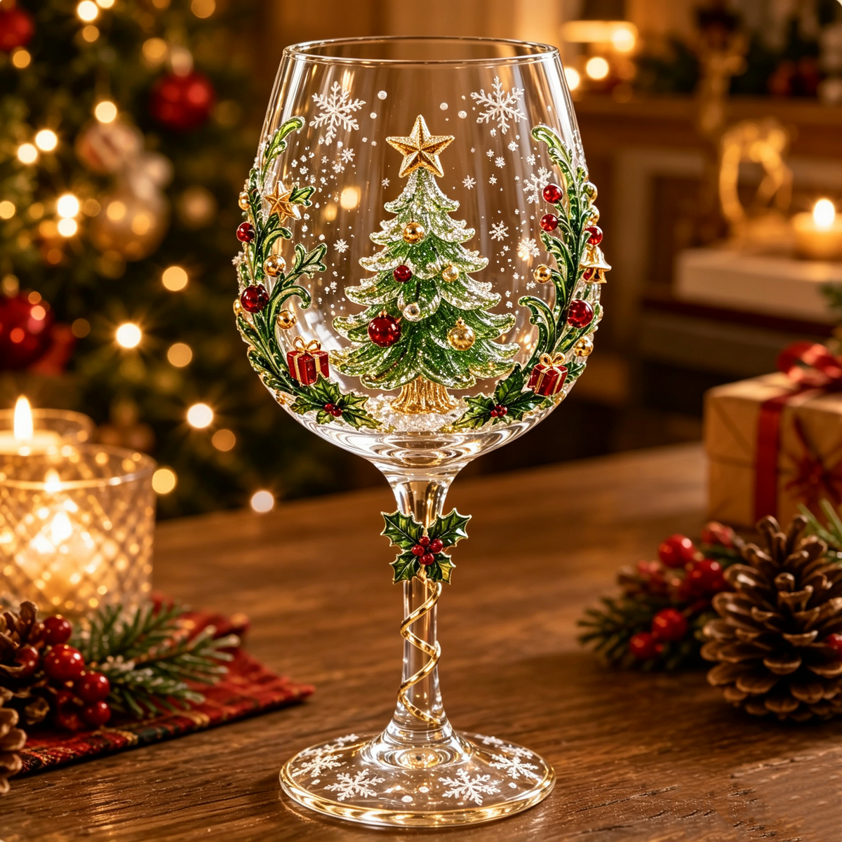 🎄 Christmas 3D Wine Glass Gift Box Set – Festive Holiday Glassware Collection ✨🎁