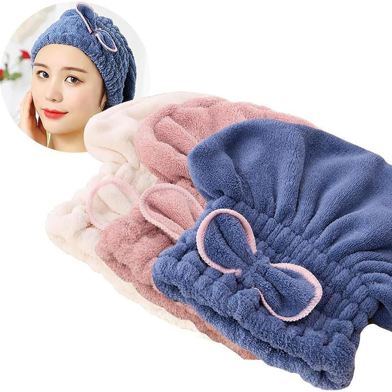 3PC Microfiber Hair Towel Caps โ Ultra-Soft, Absorbent & Fast-Drying