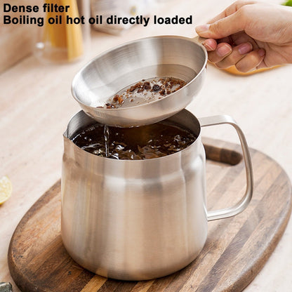 🍳 2-in-1 Stainless Steel Oil Strainer Pot & Deep Fryer - Reusable Cooking Oil