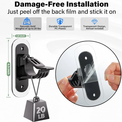 🪟No-Drill Curtain Rod Brackets – Easy Peel & Stick, 4-Pack