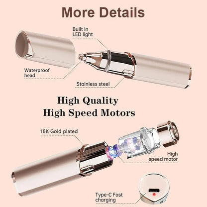 ✨ 2-in-1 Facial Hair & Eyebrow Trimmer – Upper Lip, Chin & Brows 💖