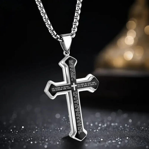 🔥Men's Lord's Prayer Cross Necklace