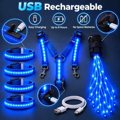 🐎Horse LED Night Glow Protection Gear 6-Piece Full Set