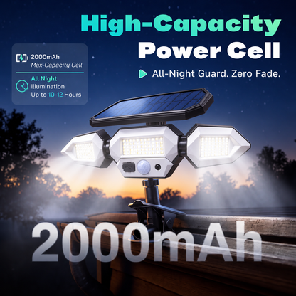 ☀️ Clip-On Solar Motion Sensor Light – 3-Head Lighting, Remote Control & USB-C Charging