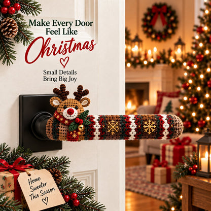 🎄 LAST DAY 50% OFF — Christmas Crochet Door Handle Covers | 6 Festive Designs