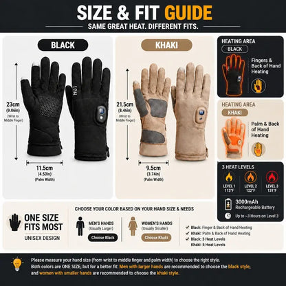 🔥 Rechargeable Heated Gloves — 3000mAh Battery, 3 Heat Levels & Touchscreen Control