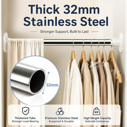 Adjustable No-Drill Rod – Easy Installation Without Drilling 🏠