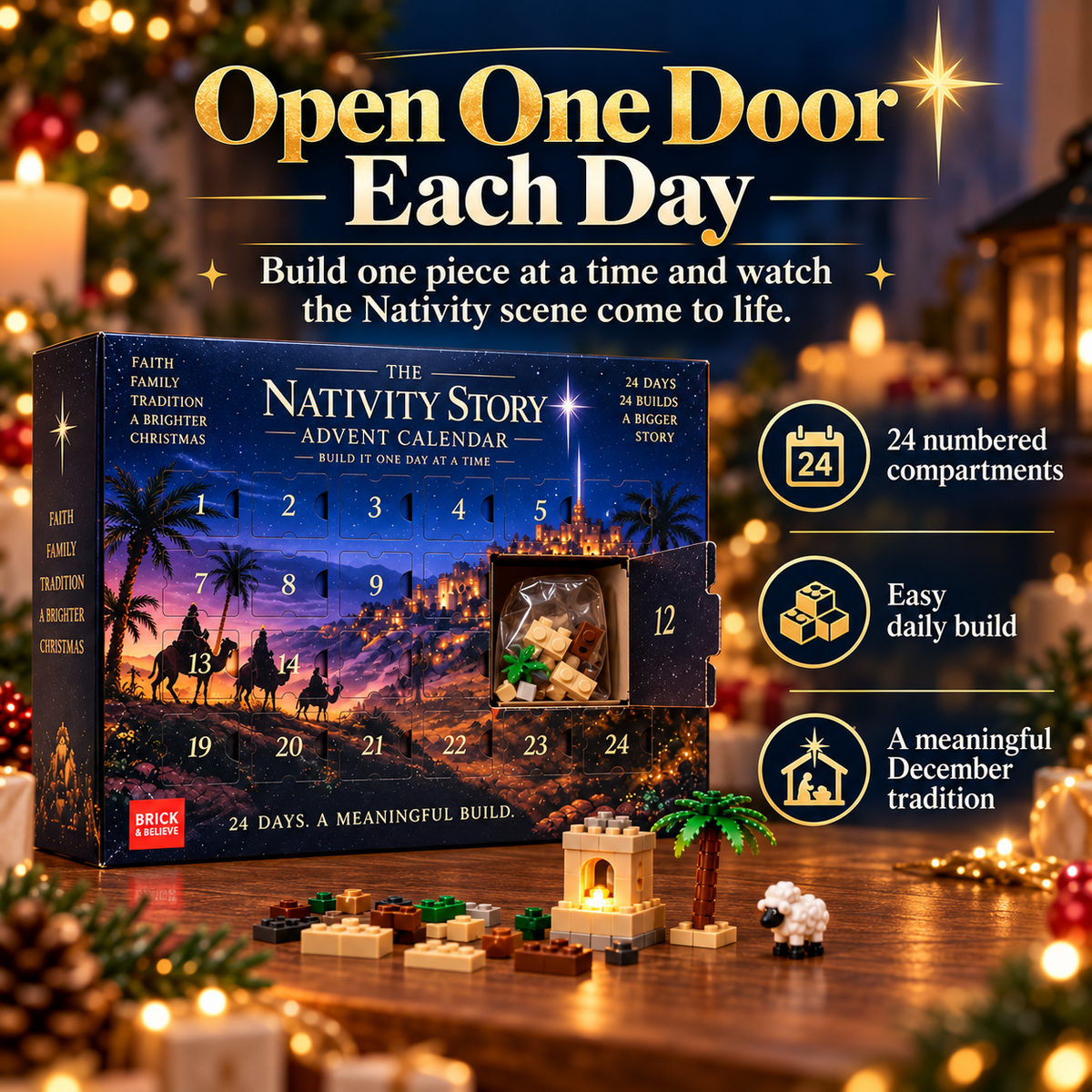 🎄 24-Day Nativity Building Advent Calendar – Build the Christmas Story Day by Day ✨🏠