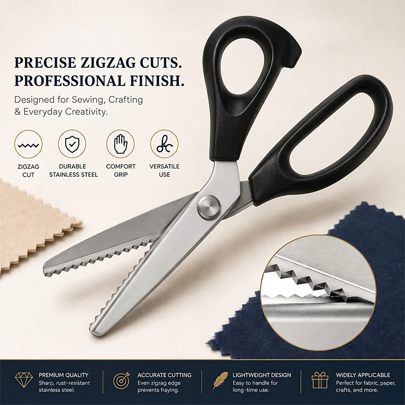 Stainless Steel Pinking Shears – 9.1' Zig Zag Fabric Scissors for Sewing, Quilting, Dressmaking & DIY Crafts