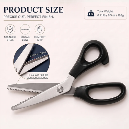Stainless Steel Pinking Shears – 9.1' Zig Zag Fabric Scissors for Sewing, Quilting, Dressmaking & DIY Crafts