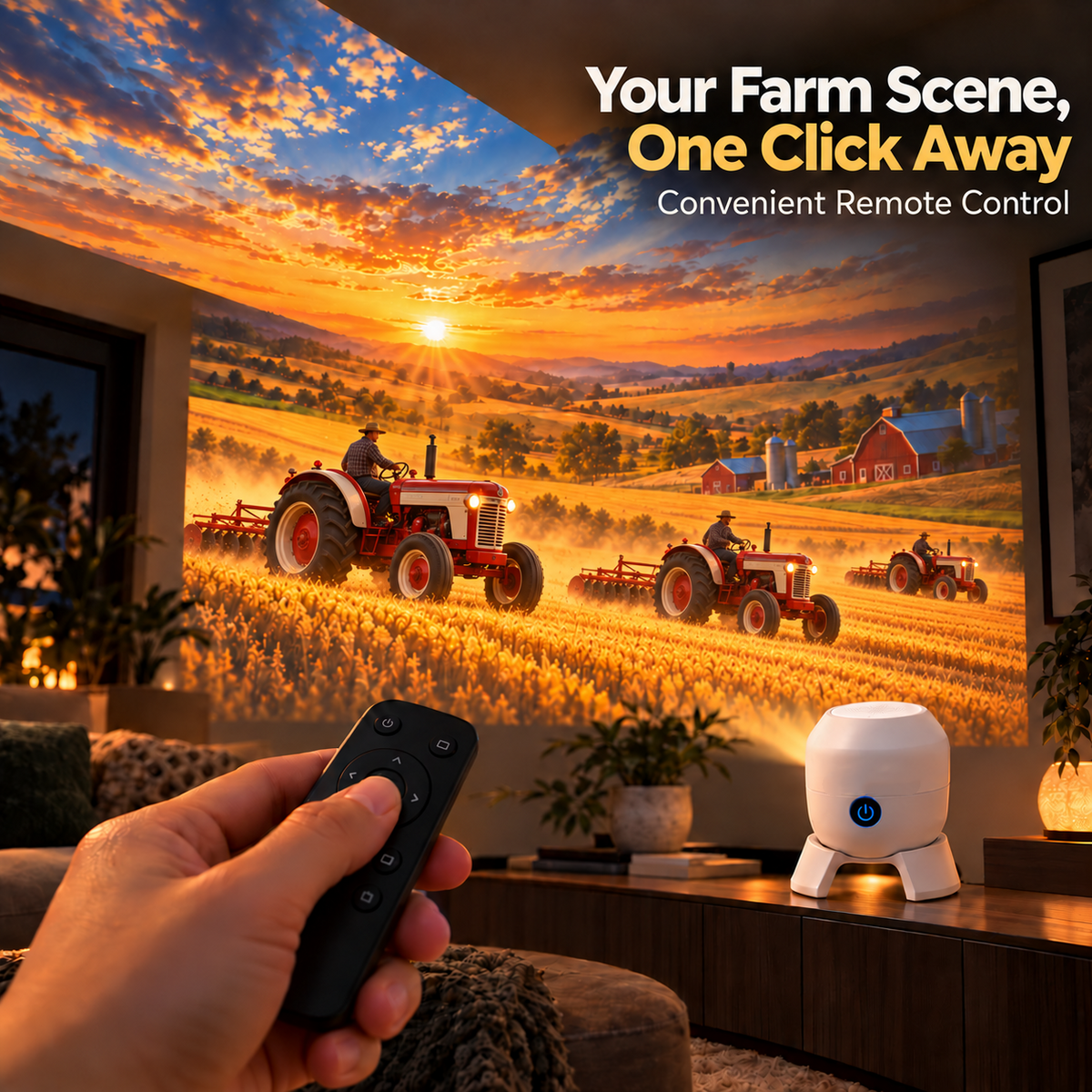 NEW ARRIVAL🚜 Tractor & Farm Scene Room Projector – Wall & Ceiling Décor for Tractor Lovers