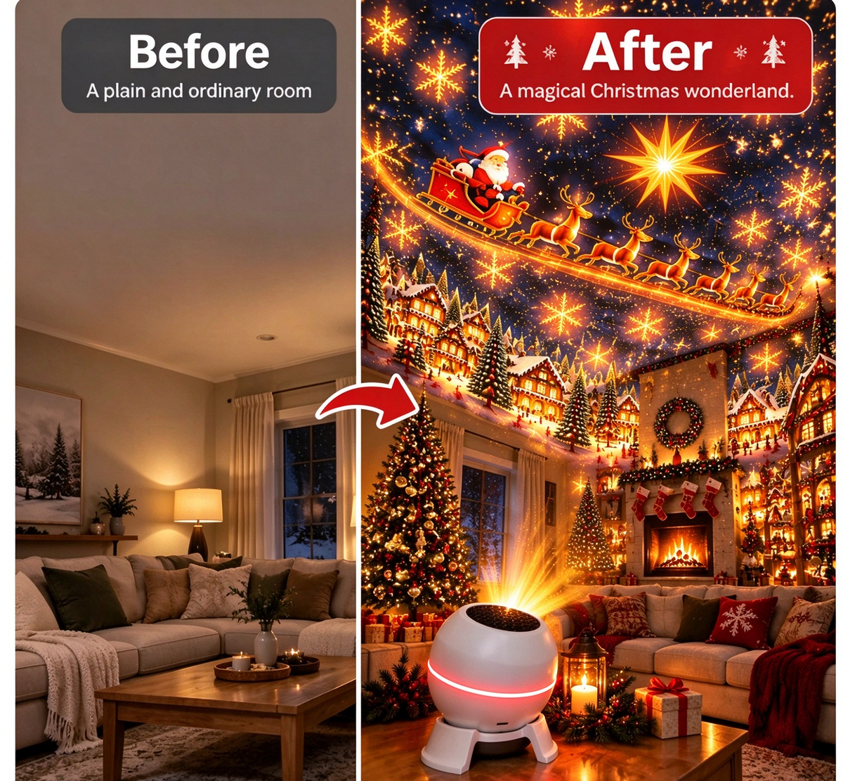 🎄 Christmas Magic Projector – Light Up Your Holiday Nights ✨