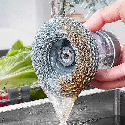 2-in-1 Soap Dispensing Dish Scrubber – Refillable Palm Brush for Kitchen Cleaning