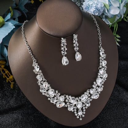📢📢50% OFF !! ⏰Elegant Rhinestone Jewelry 4-Piece Set