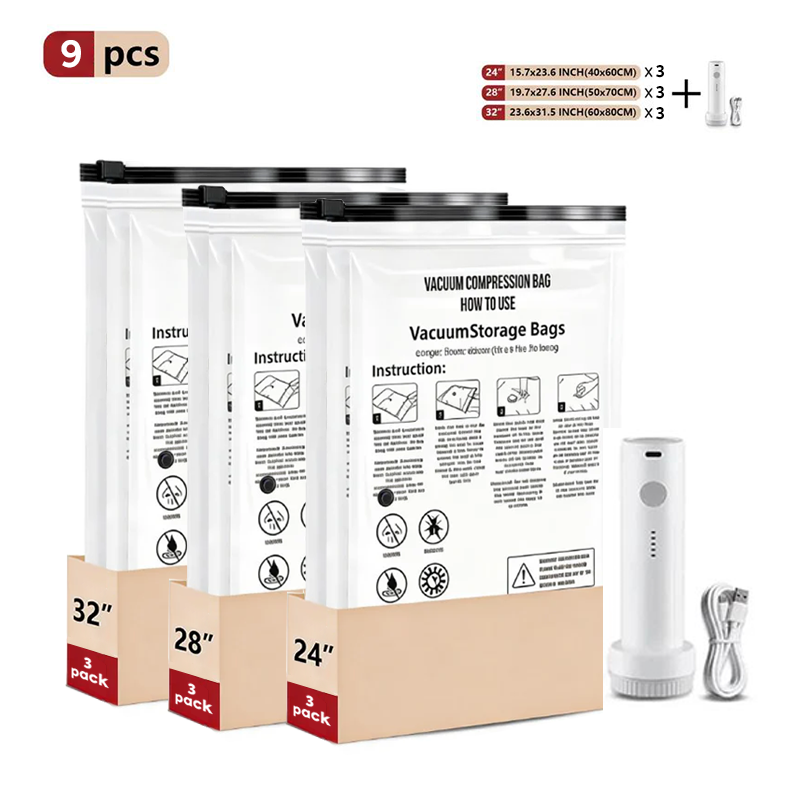 🔥HOT SALE-Cordless Travel Vacuum Storage Compression Bag Set✨