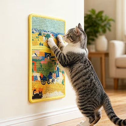 Wall-Mounted Artistic Sisal Cat Scratcher