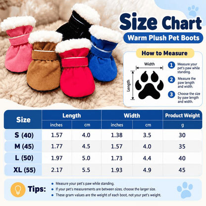 🐾❄️ Velvet Puppy Booties – Warm, Non-Slip Paw Protection for Little Dogs