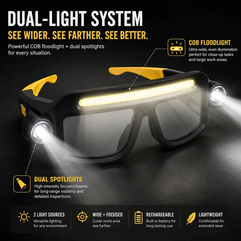 Rechargeable LED Headlamp Glasses