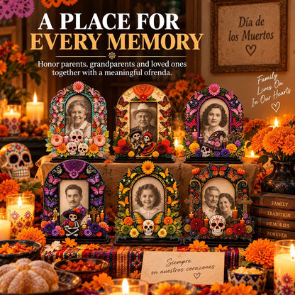 💀🕯️ Last Day 49% OFF – Day of the Dead Memorial Decor | 6-Piece Wooden Photo Frame Set