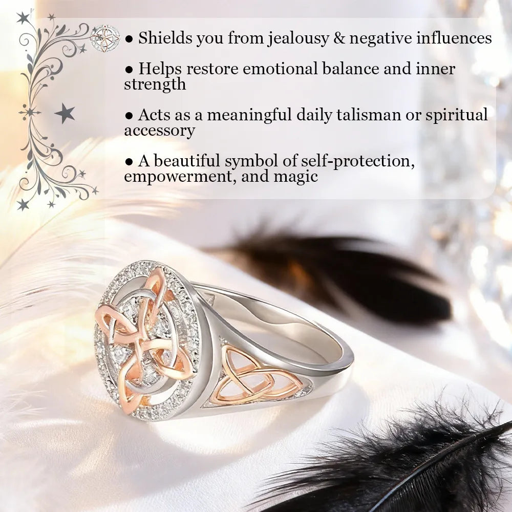 🔥🔮💍Handmade Alloy Witch's Return-Knot Protection Ring✨Protect Your Loved Ones