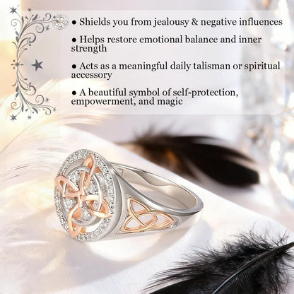 🔥🔮💍Handmade Alloy Witch's Return-Knot Protection Ring✨Protect Your Loved Ones