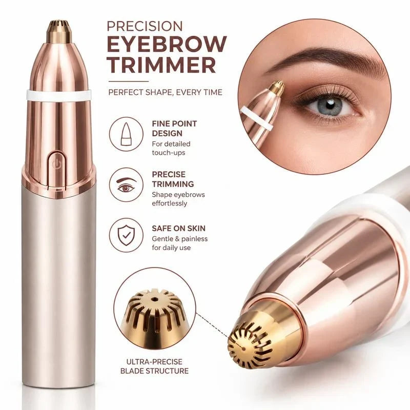 ✨ 2-in-1 Facial Hair & Eyebrow Trimmer – Upper Lip, Chin & Brows 💖