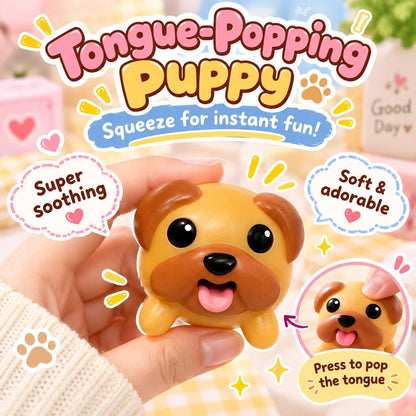 🐶 Tongue-Popping Puppy Squeeze Toy – Cute Pocket-Sized Fidget & Sensory Play Companion 🌈