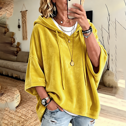 🧸✨ Women’s Oversized Velour Hoodie – Soft, Relaxed & Effortlessly Cozy