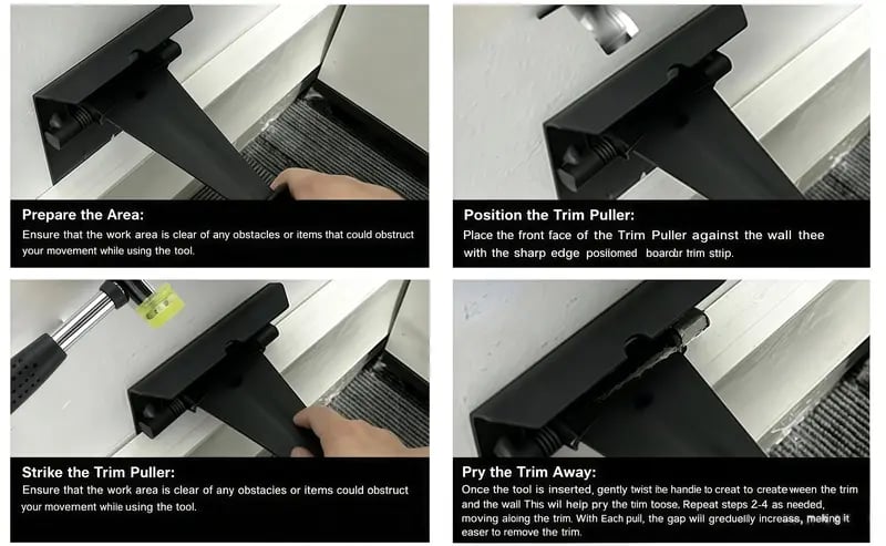 🌟✨ Heavy Duty Trim Puller Tool, Baseboard & Molding Removal Pry Bar 🛠️
