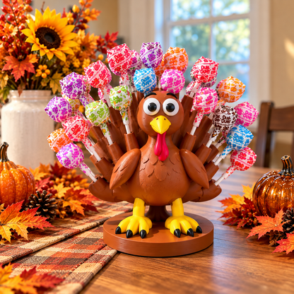 🦃 Sweet Turkey Lollipop Holder – Playful Thanksgiving Candy Display