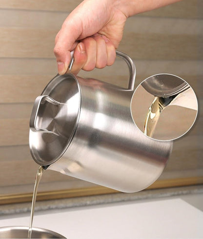 🍳 2-in-1 Stainless Steel Oil Strainer Pot & Deep Fryer - Reusable Cooking Oil