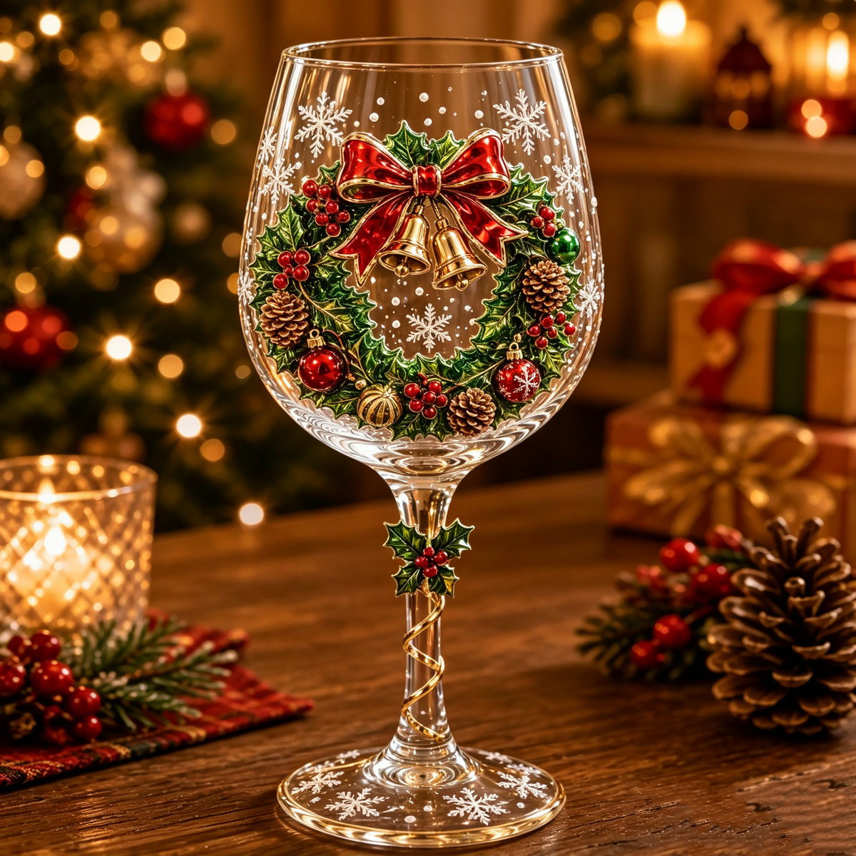 🎄 Christmas 3D Wine Glass Gift Box Set – Festive Holiday Glassware Collection ✨🎁