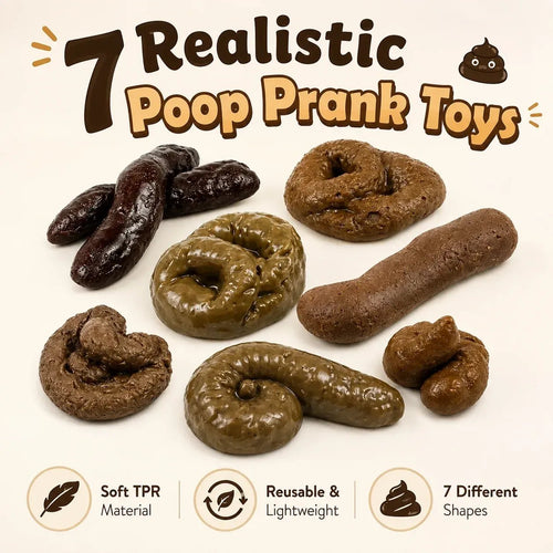 🔥7PCS Realistic Fake Poop Prank Set – Hilarious Gag Gift for Parties & Office
