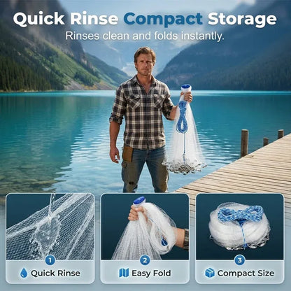 ⭐40% OFF !! ⏰ Easy-Throw Cast Net – Heavy-Duty Mesh, Rapid Sinking, Versatile 🌊